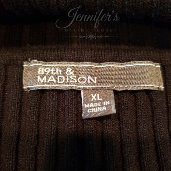 89th & Madison NEW Women's Black Cowl Neck Sweater Size XL - Picture 7 of 12